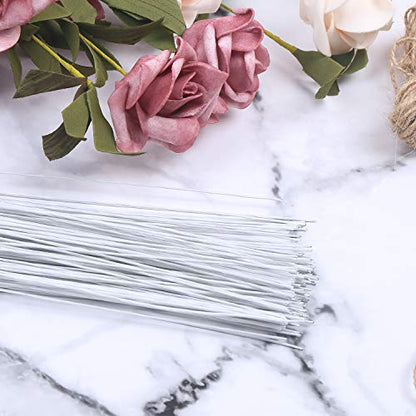 24 Gauge White Floral Wire Stem for Flower Arrangement Craft Supply