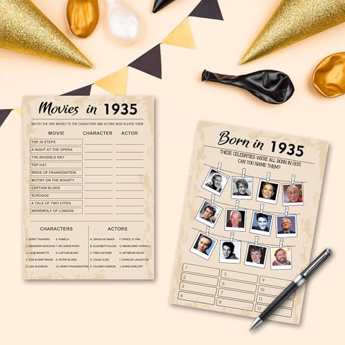 90th Birthday Party Games (5 Count)