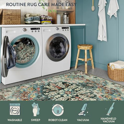 Reine Bohemian Floral Medallion Area Rug