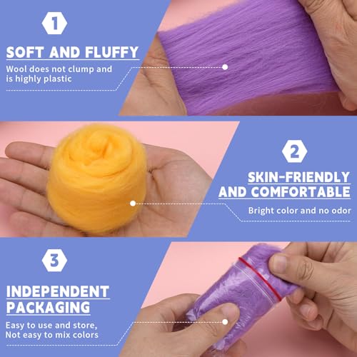 50 Colors Needle Felting Wool