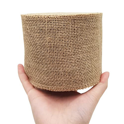 4" Natural Burlap Fabric Roll 10 Yards Jute Ribbon (30 Foot)