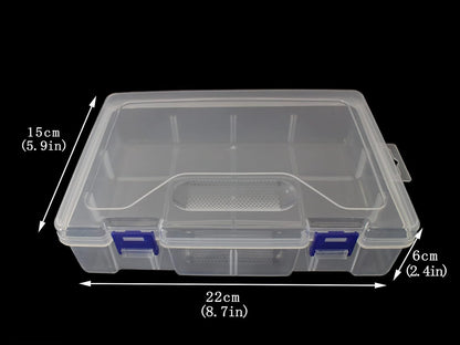 3pcs Clear Plastic Organizer Container Box, Containers Storage with Snap-tight Closure Latch For Pencils, Puzzles, Small Toys,Jewelry Making & Sewing Crafts (3pcs Large Box)