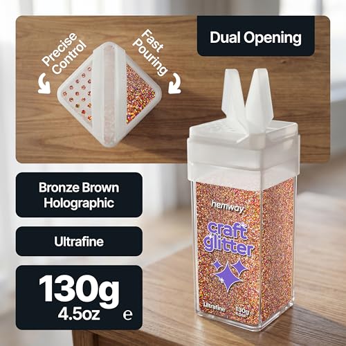 Craft Glitter Shaker Bronze Brown Holographic 130g Ultrafine (4.5 Ounce)