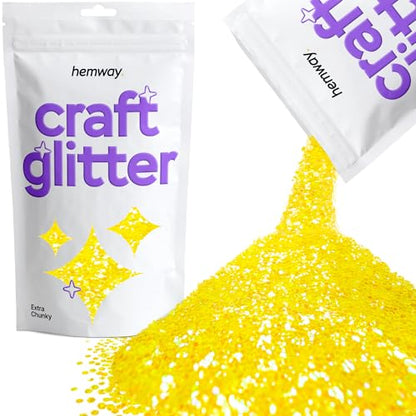 Craft Glitter Fluorescent Yellow 100g Extra Chunky Glitter (3.5 Ounce)