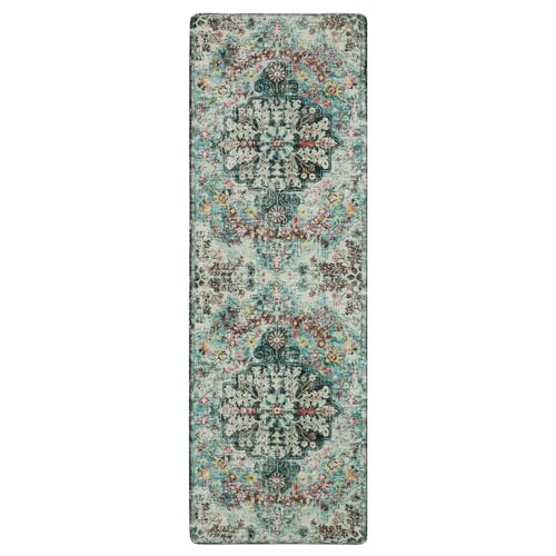 Reine Bohemian Floral 2x6 Washable Hallway Runner Rug