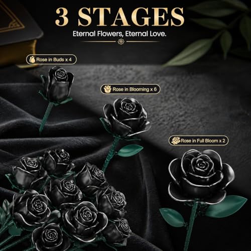 Black Roses Bouquet Building Set