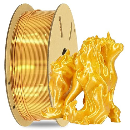 1KG Silk Metalic Shiny Gold PLA 3D Printer Filament (35.27 Ounce)