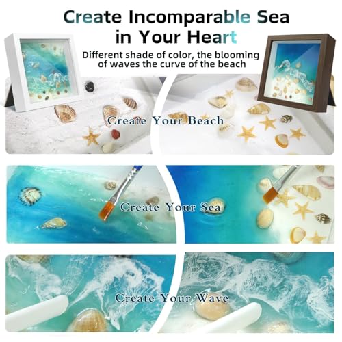Crafts for Adults Resin Art Kit DIY Beach Ocean Themed Crafting Adult Girls Night Craft Making Set Date Night Painting Kit for Couples Unique Christmas Gifts for Crafty Women Teen Girls Romantic