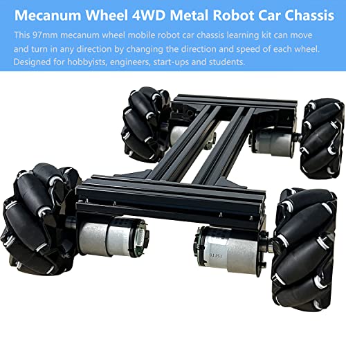 Mecanum Wheel 4wd Metal Robot Car Chassis Control Learning Kit for Arduino Raspberry Pie Microbit with DC Encoder Motor