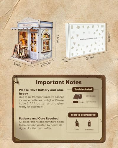 DIY Miniature House Kit Dollhouse Kit for Adults to Build Mini Bakery Shop