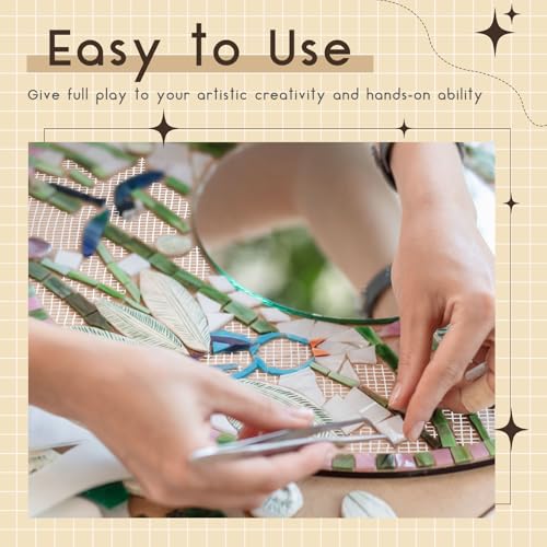 4 Set 24" X 24" Mosaic Mesh Non Sticky for Back Mounted Tile Fiberglass Mosaic Mesh Backing Boast for Tile Installation Supplies Tools (4 Count)