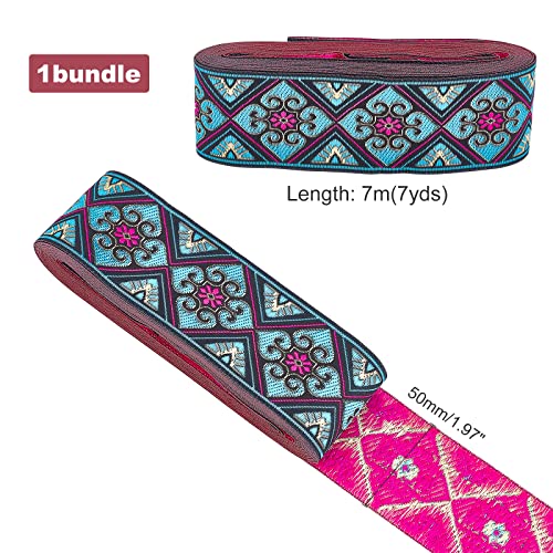 2 Inch Embroidered Woven Ribbon