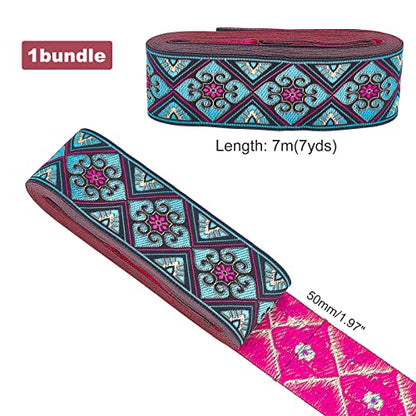 2 Inch Embroidered Woven Ribbon