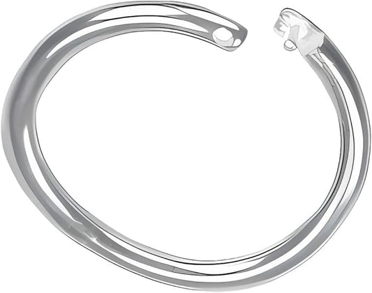 uGems 5 7mm Sterling Silver Locking Oval Jump Ring Flat Side Design with Crimp Closure 6mm Inner Diameter 7mm Outer Diameter Jewelry Finding Component 5 Piece Set SKU ss246-6mm