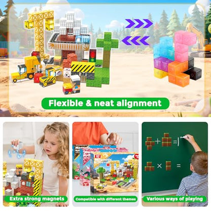 200PCS Light Up Magnetic Blocks