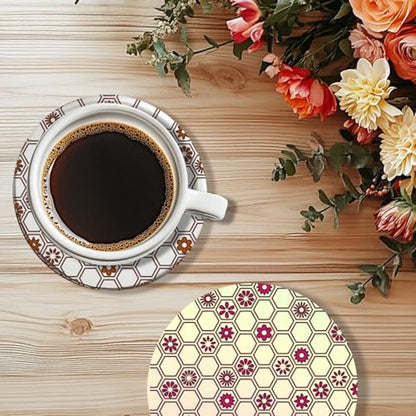 Honeycomb Pattern Polymer Clay Texture Sheet Flowers and Hexagonal Silicone Texture Mat for Polymer Clay Making Earrings Jewelry DIY Crafts 5.5 × 5.5 Inch