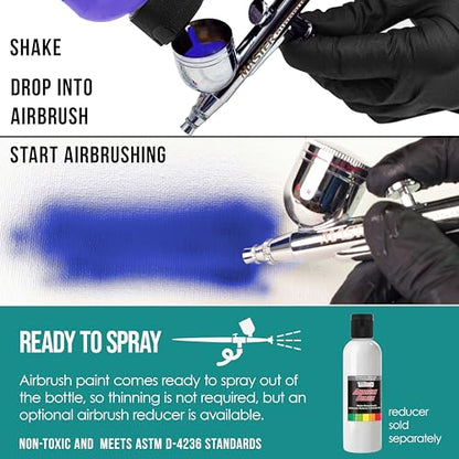 Opaque Aqua Blue Acrylic Airbrush Paint (8 Fl Oz)