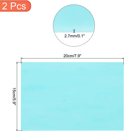 MECCANIXITY 2 Pcs Stained Glass Sheet Mosaic Tile 7.9 Inch x 5.9 Inch Sky Blue Stained Glass Sheets for Crafts DIY Art Project