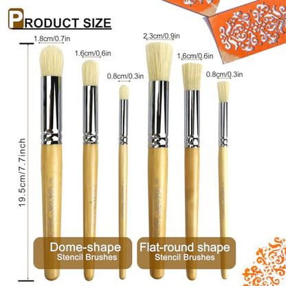 Stencil Brush Set (6 Count)