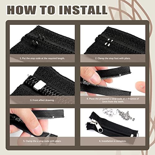 250Pcs Zipper Slider Repair Replacement Fix Kit for Bags Coats (250 Count)