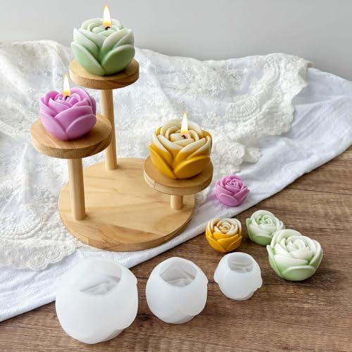 3 Size Rose Candle Making Molds