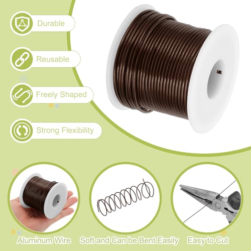 12 Gauge Anodized Aluminum Craft Wire 98 Ft 2mm Brown