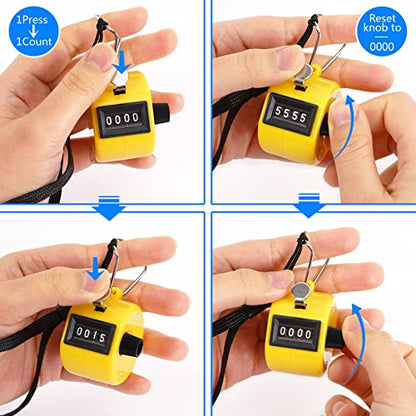 5Pcs Handheld Tally Clicker Counter 4 Digital Number for Sports