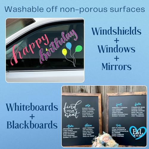 10mm JUMBO Tip Liquid Chalk Drawing Markers for Car Windows (8 Count)