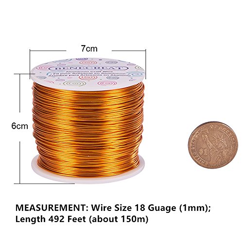 18 Gauge Jewelry Craft Aluminum Wire 492 Feet Bendable Metal Sculpting Wire for Craft Floral Model Skeleton Making (492 Foot)
