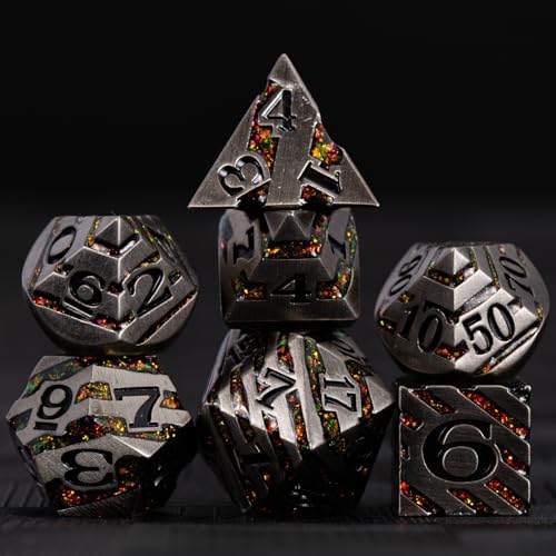 Premium Inlay Metal Dice Set