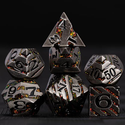 Premium Inlay Metal Dice Set