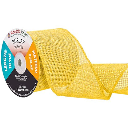 3 Inch Wide Yellow Burlap Ribbon for Crafts (60 Foot)
