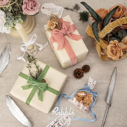 Polyester White Velvet Ribbon (30 Foot)