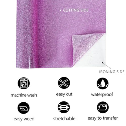 Glitter Purple Pink HTV Heat Transfer Vinyl Rolls
