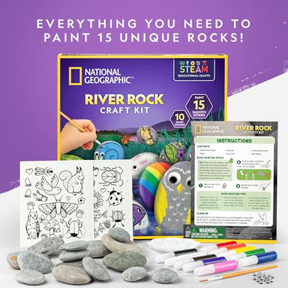 National Geographic Rock Painting Arts and Crafts Activity Kit for Kids