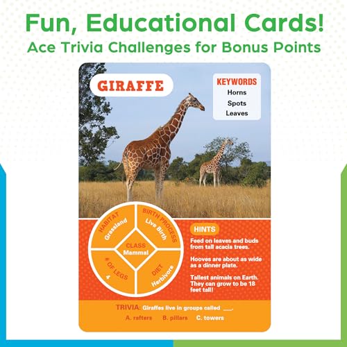 Guess the Animal in 10 Clues Card Games for Kids & Family