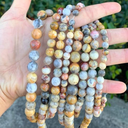 35pcs Adabele Natural Crazy Lace Agate Gemstone 10mm Round Beads (36 Count)