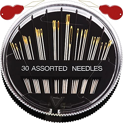Premium 30 60 Pack Sewing Needles for Hand Sewing Repair with 2 Threaders (30 Count)