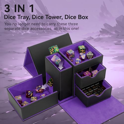 Leather Dice Tray & Tower Storage Box