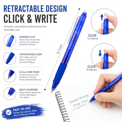 Retractable Erasable Gel Pens (24 Count)