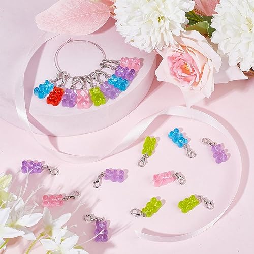 1 Box 30Pcs Stitch Markers Knitting Bear Stitch Marker Charms Knitting Markers Charm Cute Leverback Locking Stitch Marker for Knitting Weaving Sewing Needleworks Women DIY Crafts Gift