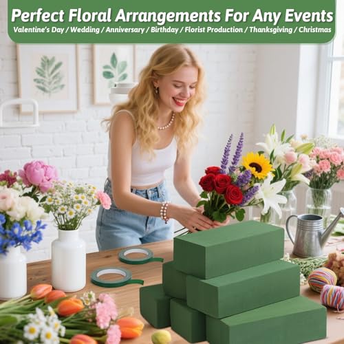 6 Pack Green Floral Foam Blocks