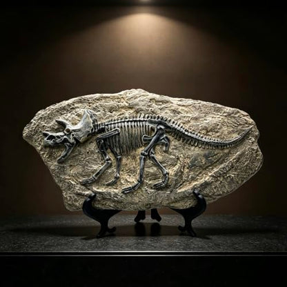 Resin Triceratops Dinosaur Fossil Statue Model Simulated Skeleton Home Office Display Decorative Craft Box Decoration
