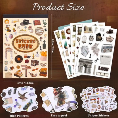 1000Pcs+ Vintage Sticker Book