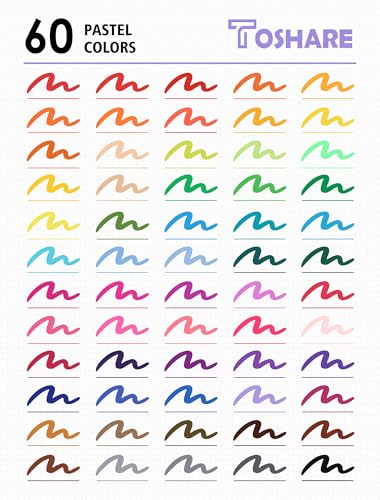 60 Colors Dual Tip Watercolor Markers Pens for School Supplies (60 Count)