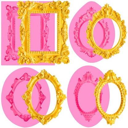 Baroque Frame Silicone Fondant Mold (4 Count)