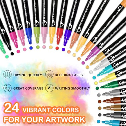 24 Colors Acrylic Paint Markers (24 Count)