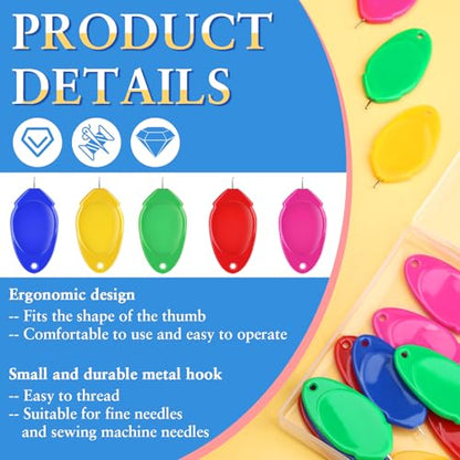 35PCS Needle Threaders 5 Colors Thumb Shape Sewing Needle Threader