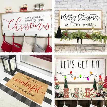 Christmas Stencils for Door Mats Reusable Large Doormat Stencils for Painting Christmas Stencil Merry Christmas Tree Templates for Doormats Wood Sign Door Hang Crafts (10 Count)