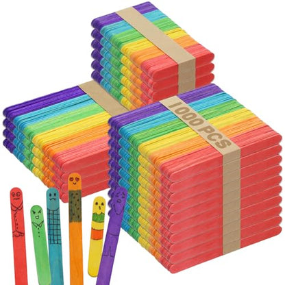 1000PCS Colored Craft Sticks (1000 Count)